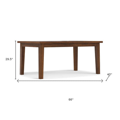 66" Walnut Wood Dining Table