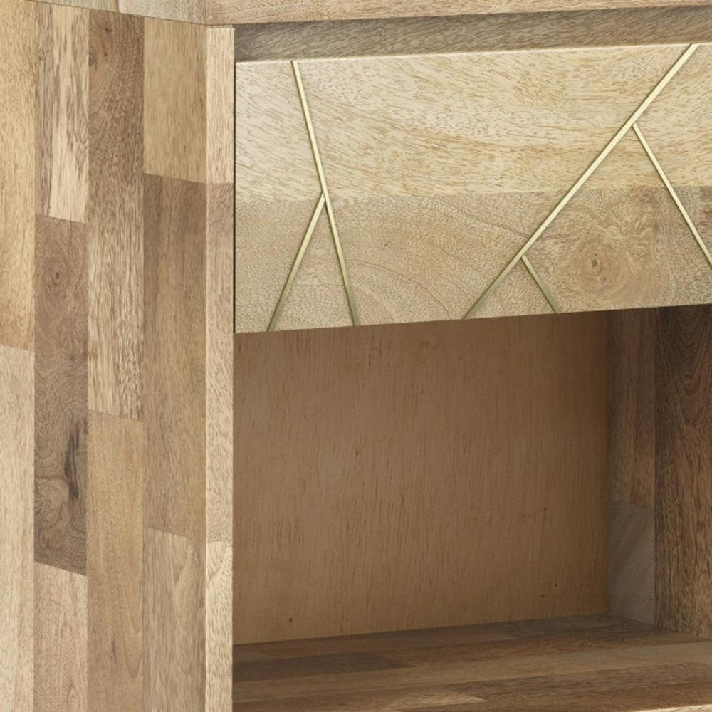 24" Natural Solid Wood Two Drawer Nightstand HomeRoots