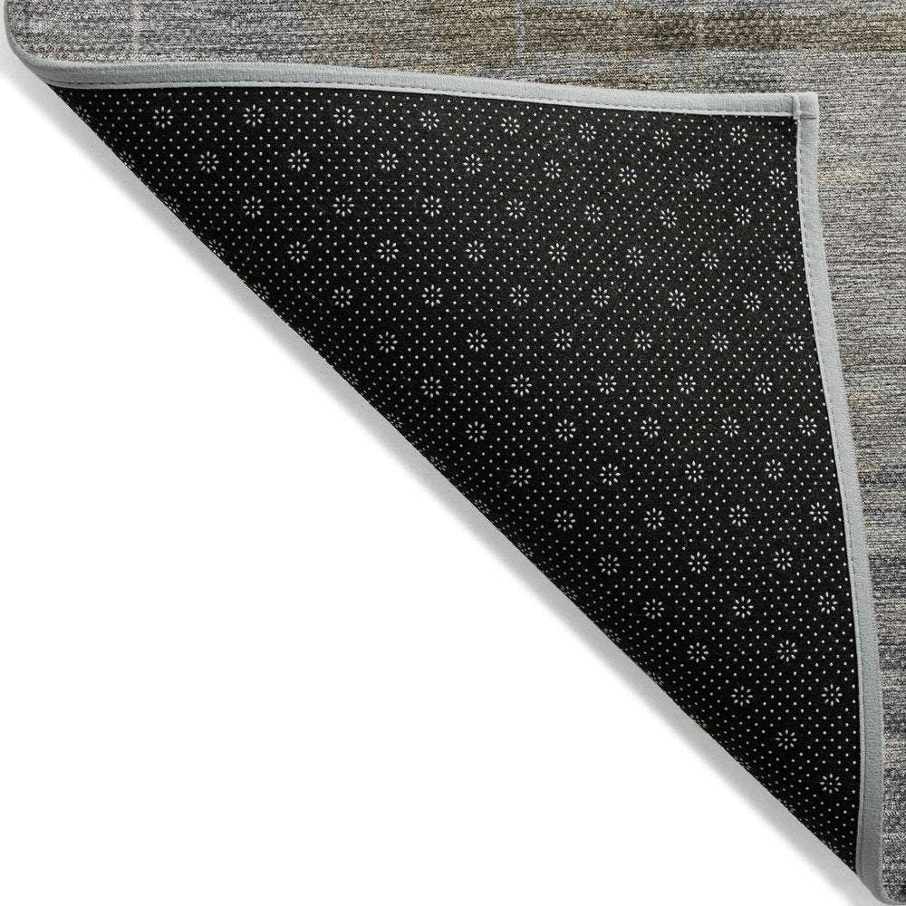 8' X 10' Brown And Gray Striped Washable Indoor Outdoor Area Rug HomeRoots