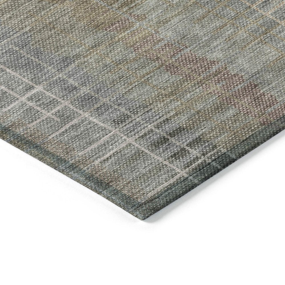 8' X 10' Brown And Gray Striped Washable Indoor Outdoor Area Rug HomeRoots