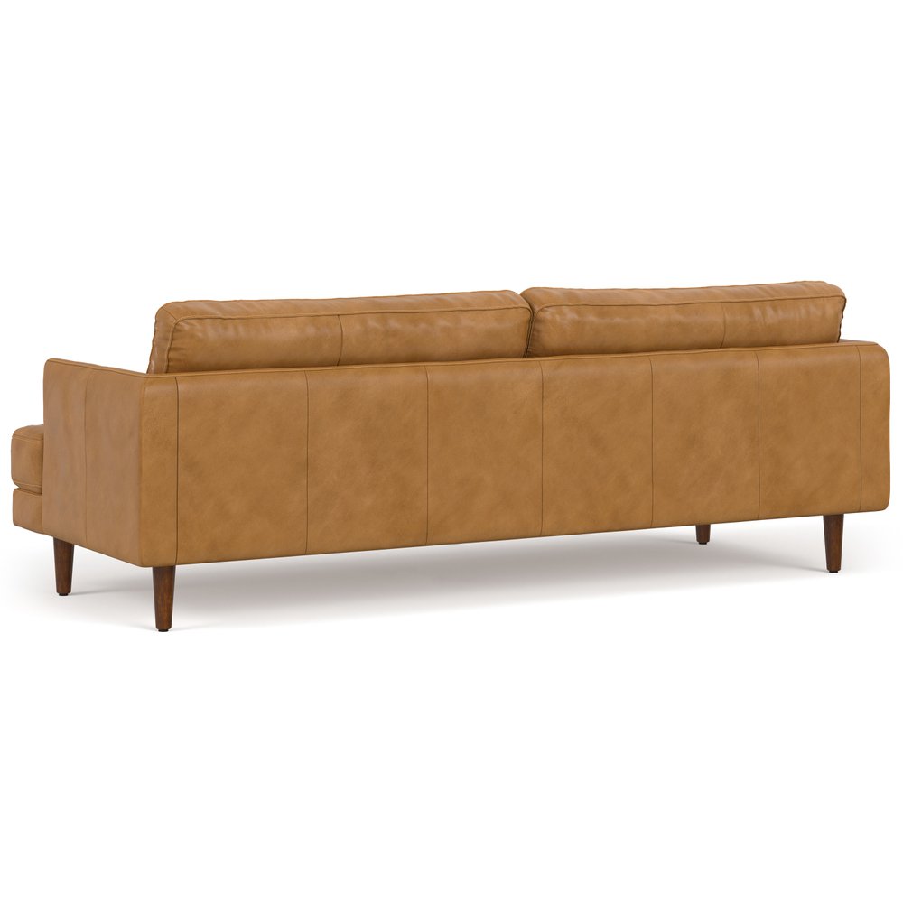 90" Sienna Leather Sofa With Brown Legs HomeRoots