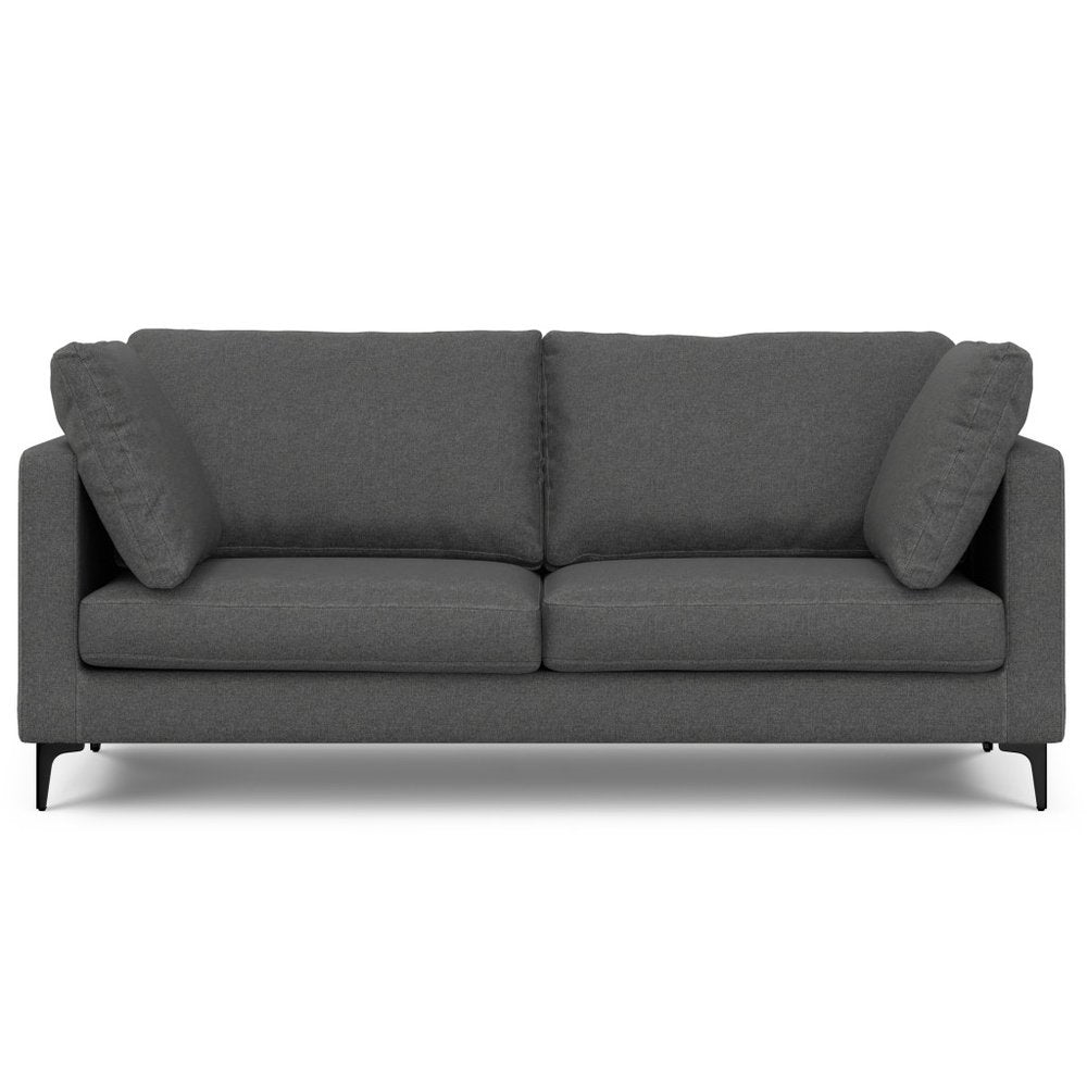 76" Gray Fabric Sofa With Black Legs HomeRoots