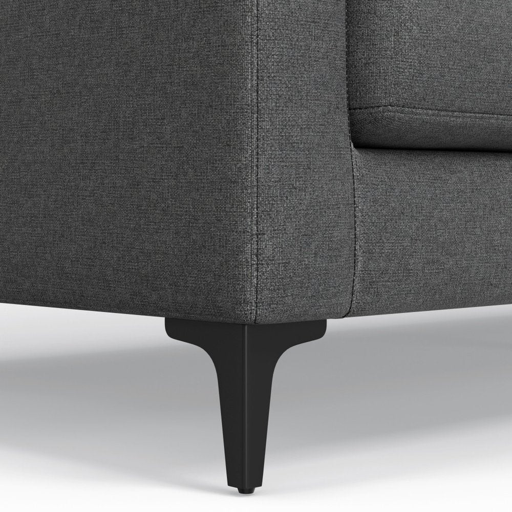 76" Gray Fabric Sofa With Black Legs HomeRoots