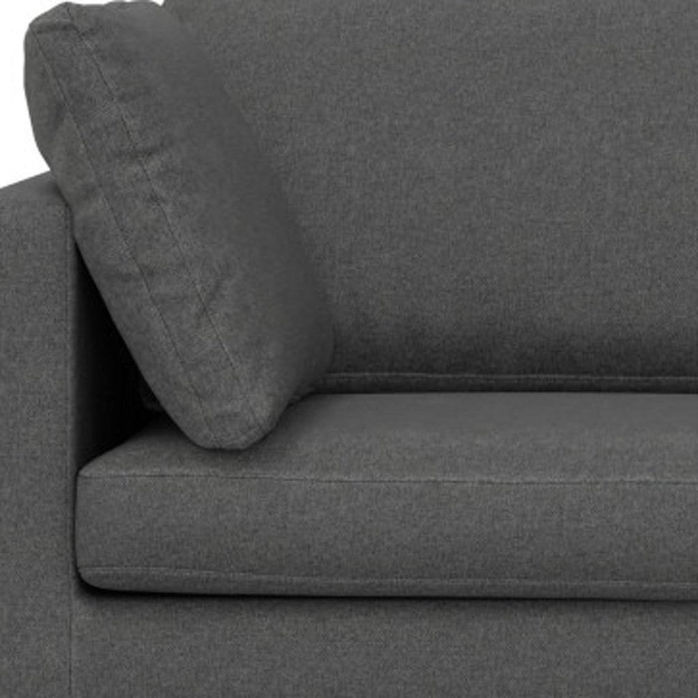 76" Gray Fabric Sofa With Black Legs HomeRoots
