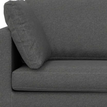 76" Gray Fabric Sofa With Black Legs HomeRoots