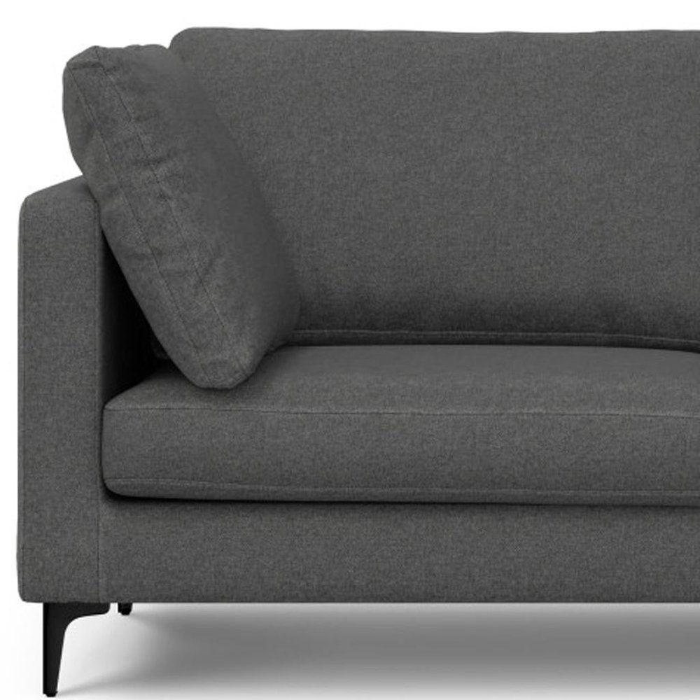 76" Gray Fabric Sofa With Black Legs HomeRoots