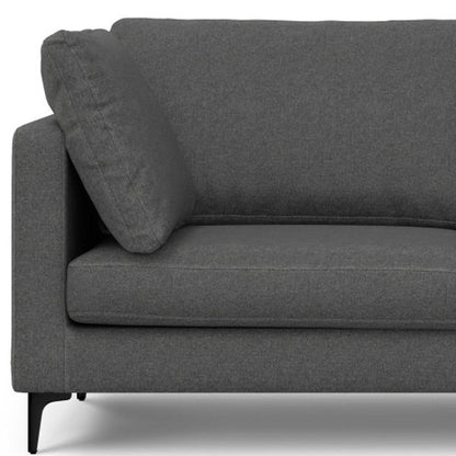 76" Gray Fabric Sofa With Black Legs HomeRoots