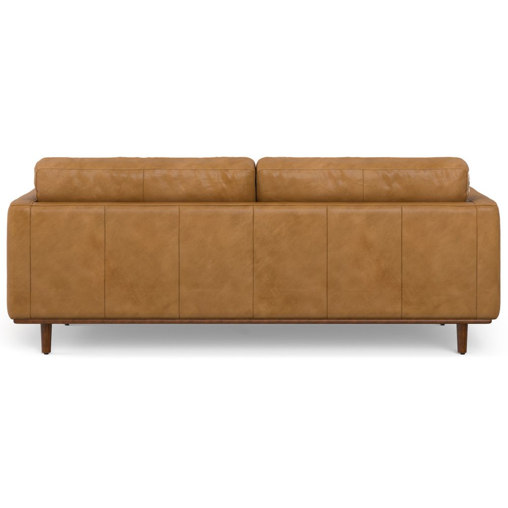 89" Sienna Leather Sofa With Brown Legs HomeRoots