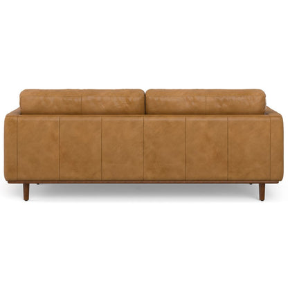 89" Sienna Leather Sofa With Brown Legs HomeRoots