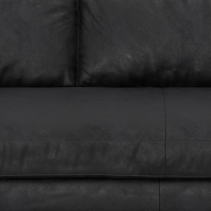72" Black Leather Sofa With Brown Legs HomeRoots