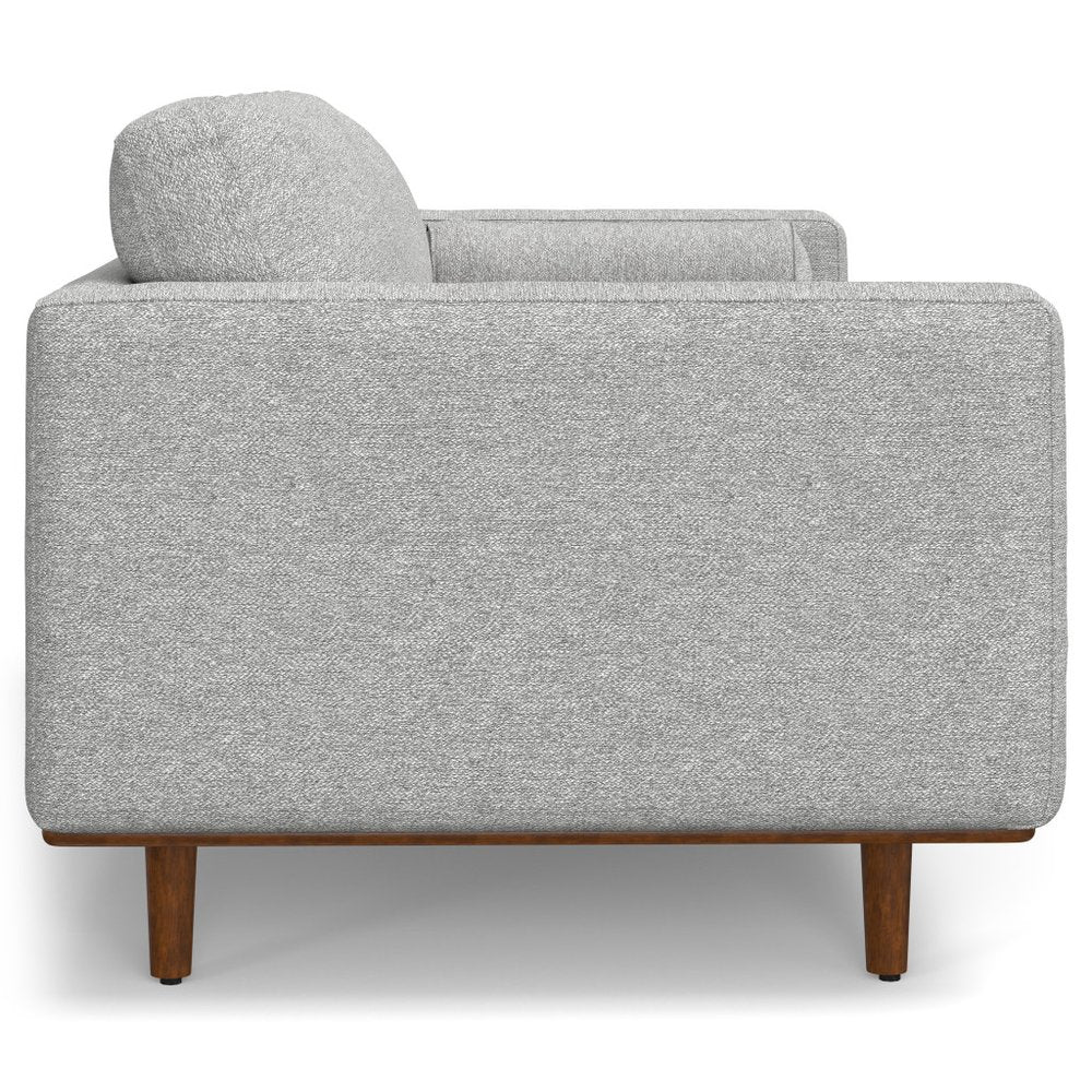 89" Gray Fabric Sofa With Brown Legs HomeRoots