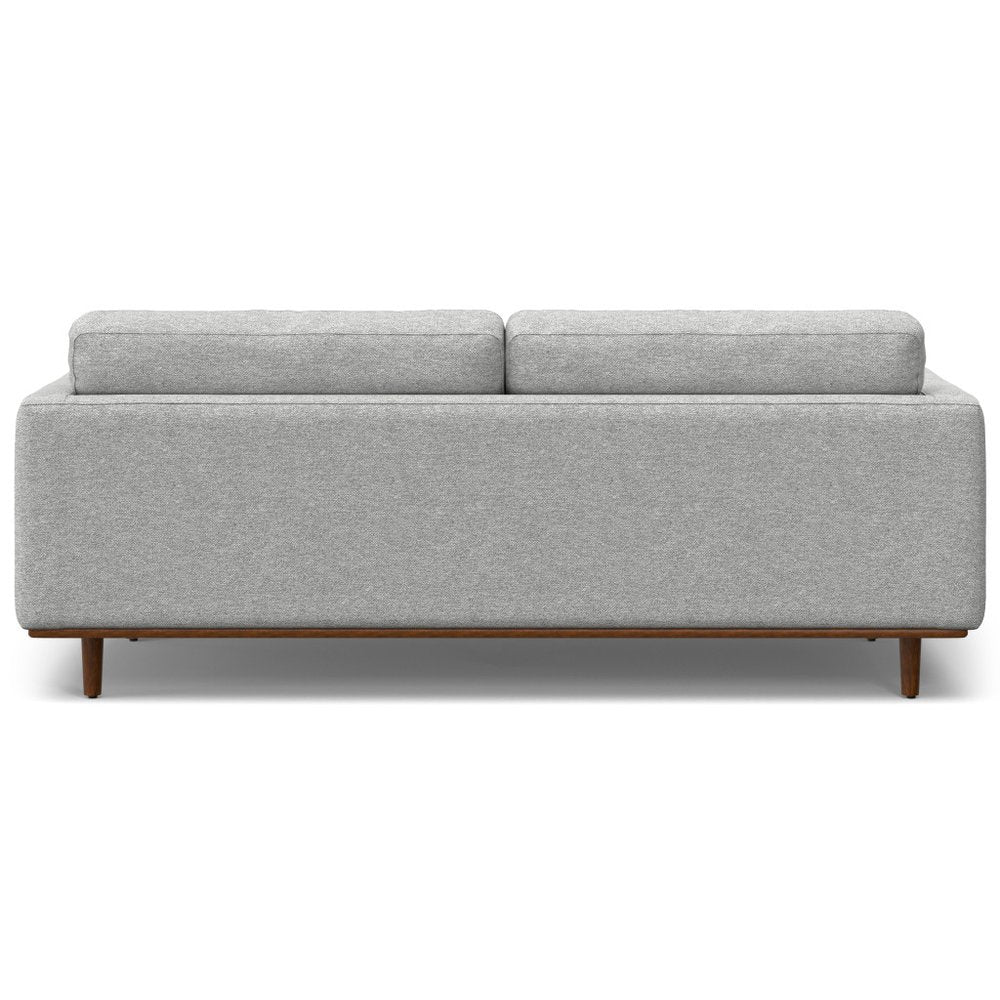 89" Gray Fabric Sofa With Brown Legs HomeRoots