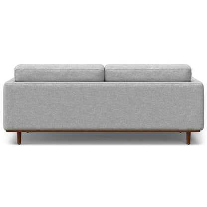 89" Gray Fabric Sofa With Brown Legs HomeRoots