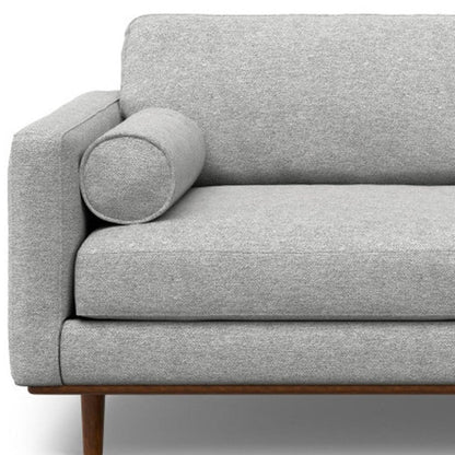 89" Gray Fabric Sofa With Brown Legs HomeRoots