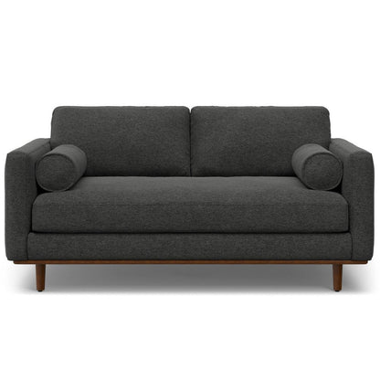 72" Gray Fabric Sofa With Brown Legs HomeRoots