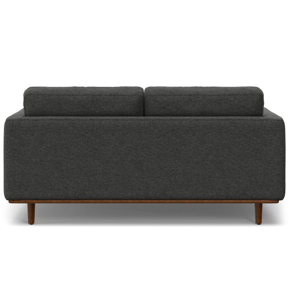 72" Gray Fabric Sofa With Brown Legs HomeRoots