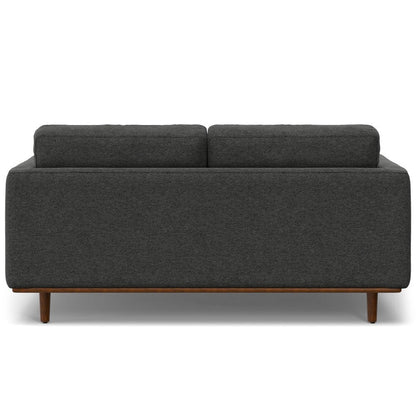 72" Gray Fabric Sofa With Brown Legs HomeRoots