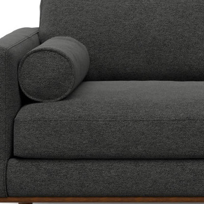 72" Gray Fabric Sofa With Brown Legs HomeRoots