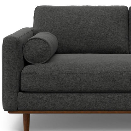72" Gray Fabric Sofa With Brown Legs HomeRoots