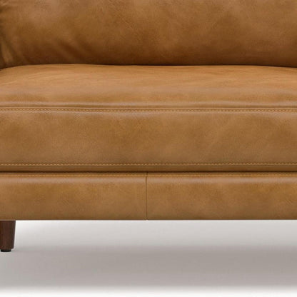 76" Sienna Leather Sofa With Brown Legs HomeRoots