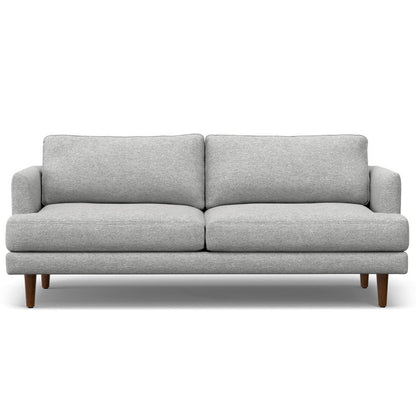 76" Gray Fabric Sofa With Brown Legs HomeRoots