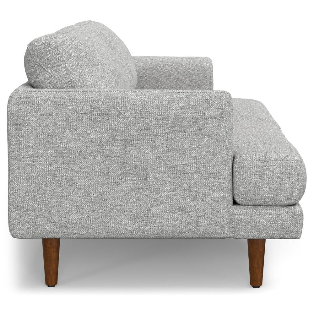 76" Gray Fabric Sofa With Brown Legs HomeRoots