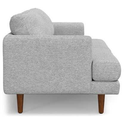 76" Gray Fabric Sofa With Brown Legs HomeRoots