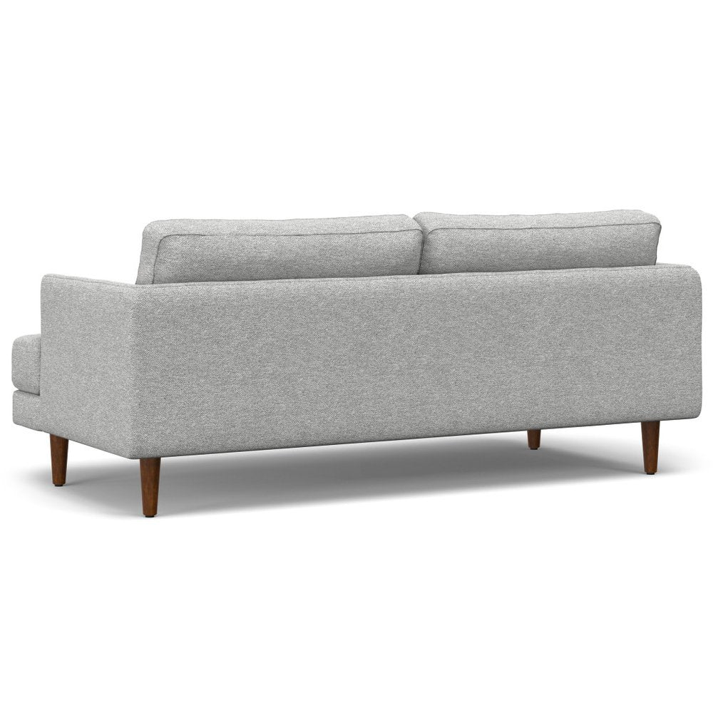 76" Gray Fabric Sofa With Brown Legs HomeRoots
