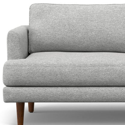 76" Gray Fabric Sofa With Brown Legs HomeRoots