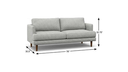 76" Gray Fabric Sofa With Brown Legs HomeRoots