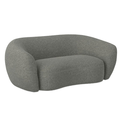 69" Gray Boucle Curved Loveseat HomeRoots