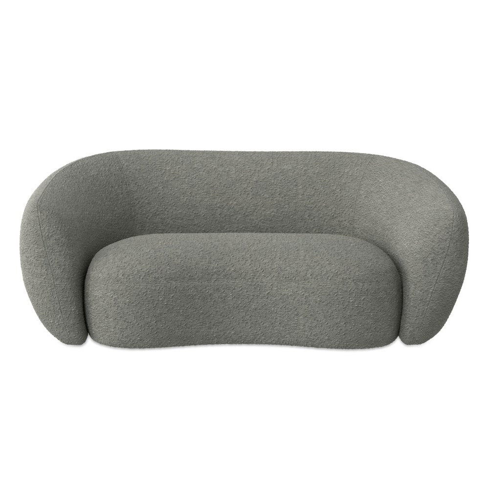 69" Gray Boucle Curved Loveseat HomeRoots