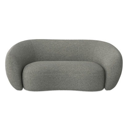 69" Gray Boucle Curved Loveseat HomeRoots