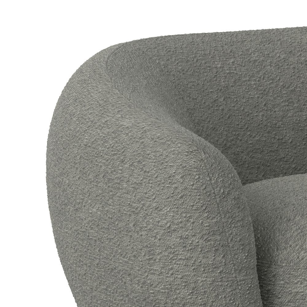 69" Gray Boucle Curved Loveseat HomeRoots