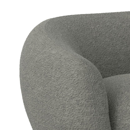 69" Gray Boucle Curved Loveseat HomeRoots