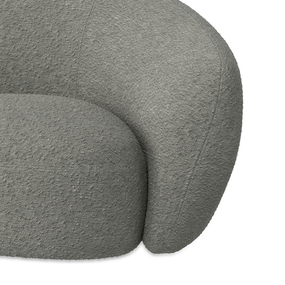 69" Gray Boucle Curved Loveseat HomeRoots