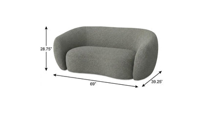 69" Gray Boucle Curved Loveseat HomeRoots