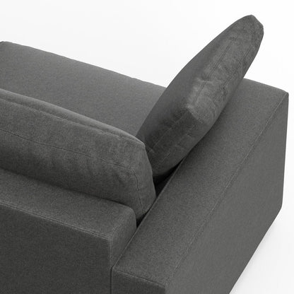 96" Gray Fabric Sofa With Brown Legs HomeRoots