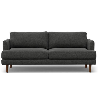 76" Gray Fabric Sofa With Brown Legs HomeRoots