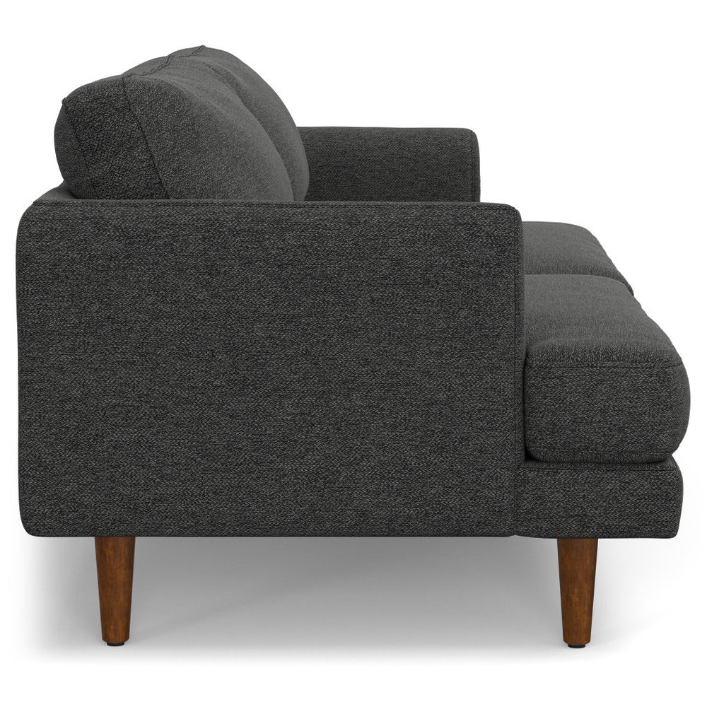 76" Gray Fabric Sofa With Brown Legs HomeRoots