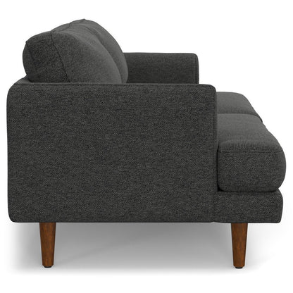 76" Gray Fabric Sofa With Brown Legs HomeRoots