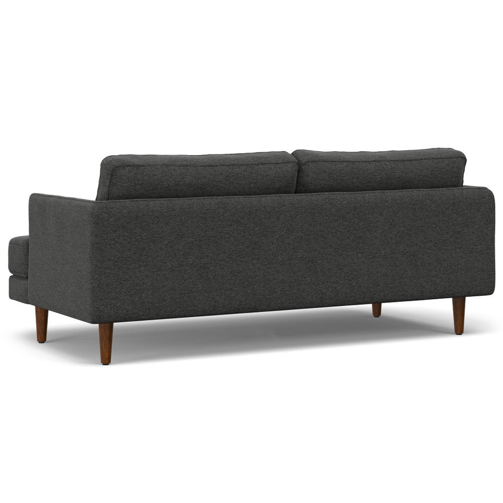76" Gray Fabric Sofa With Brown Legs HomeRoots