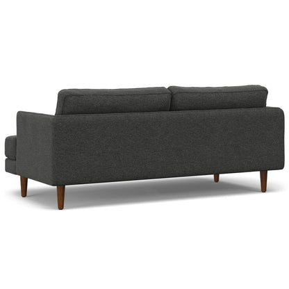76" Gray Fabric Sofa With Brown Legs HomeRoots