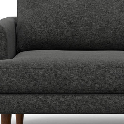 76" Gray Fabric Sofa With Brown Legs HomeRoots
