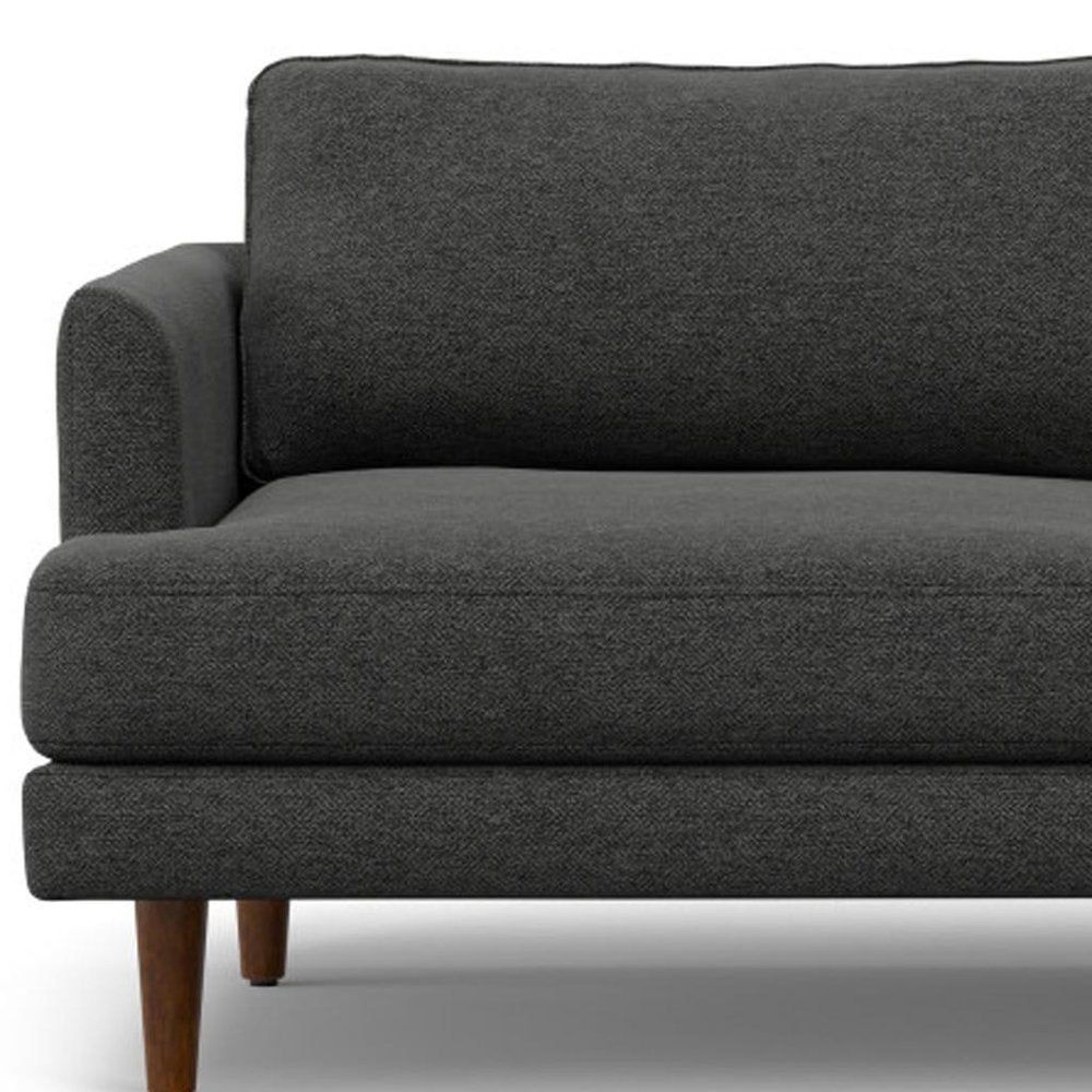 76" Gray Fabric Sofa With Brown Legs HomeRoots
