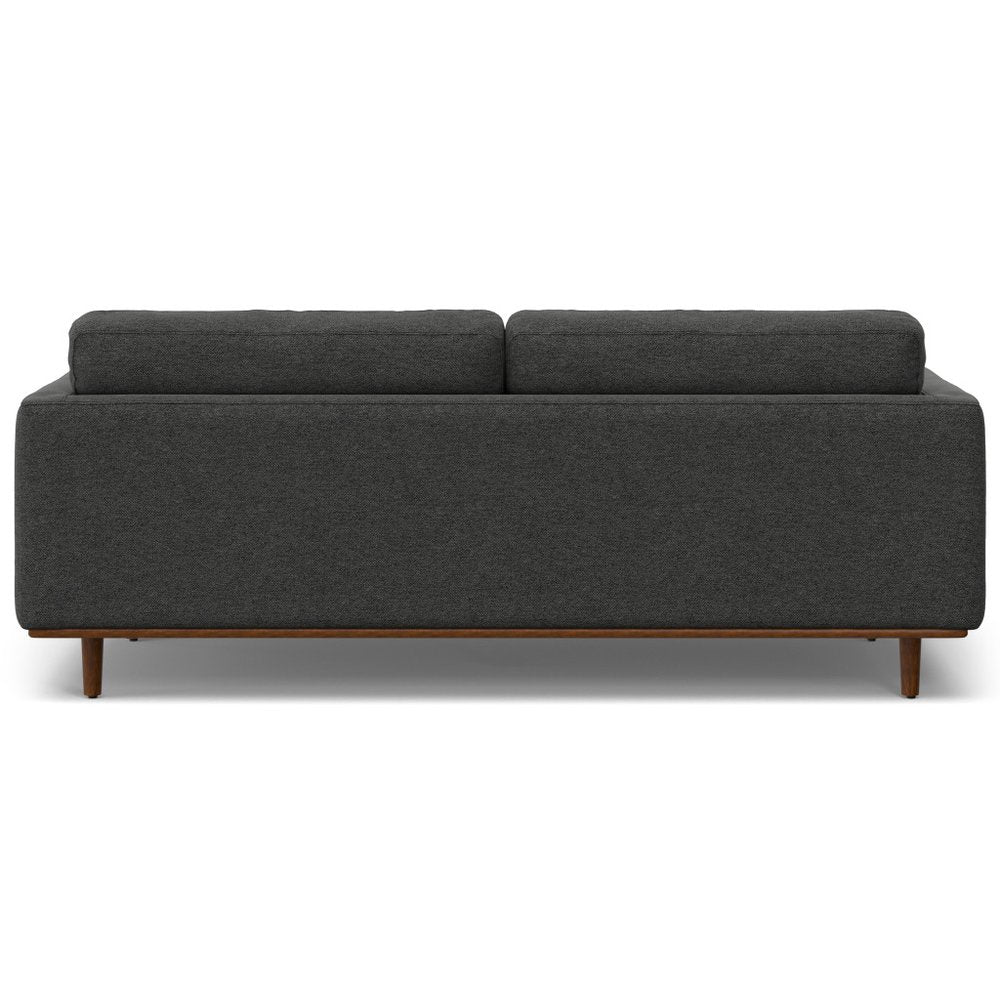 89" Gray Fabric Sofa With Brown Legs HomeRoots