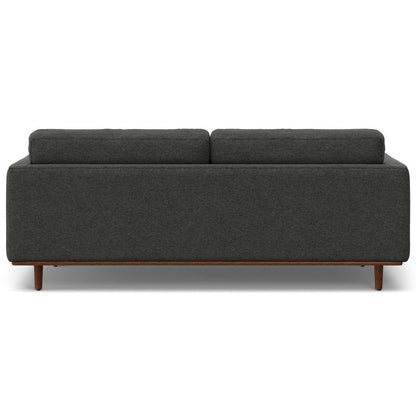 89" Gray Fabric Sofa With Brown Legs HomeRoots