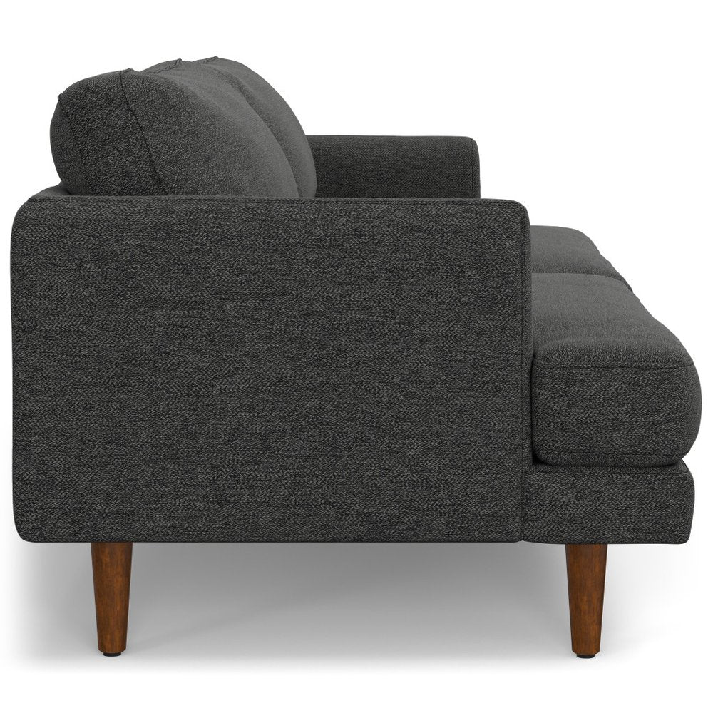 90" Gray Fabric Sofa With Brown Legs HomeRoots