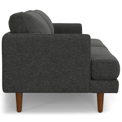 90" Gray Fabric Sofa With Brown Legs HomeRoots