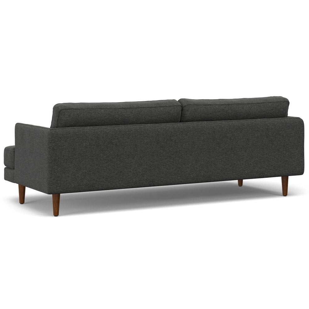 90" Gray Fabric Sofa With Brown Legs HomeRoots